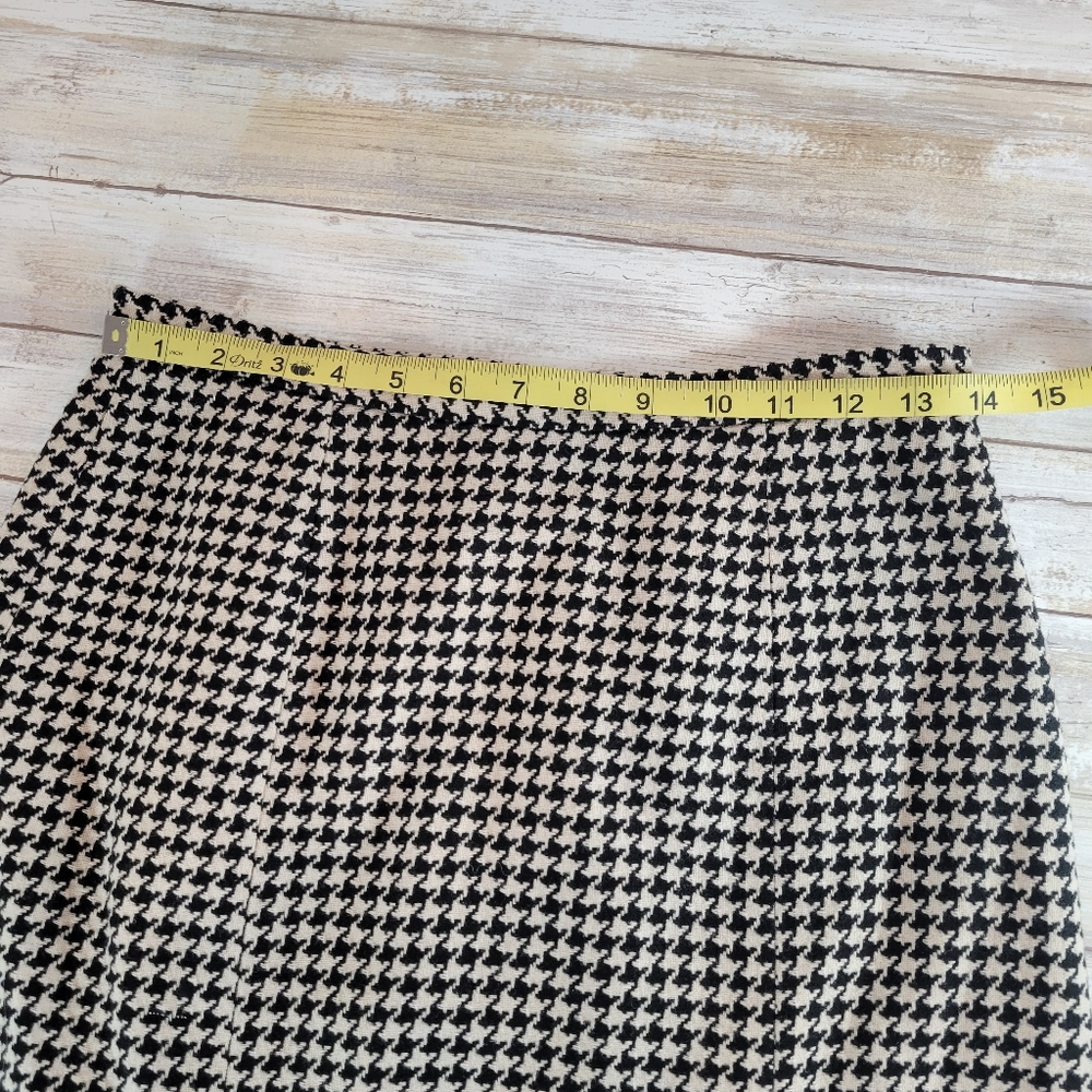 Eddie Bauer Womens Black and Cream Houndstooth A-line Skirt Size 6 - Picture 8 of 14